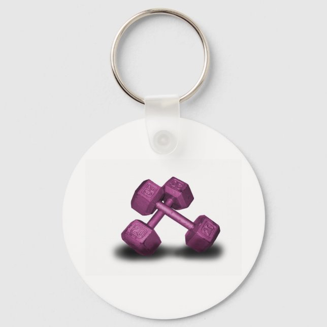 Pink Dumbbells Merchandise Keychain (Front)