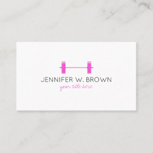 Pink Dumbell Fitness Instructor Personal Trainer Business Card