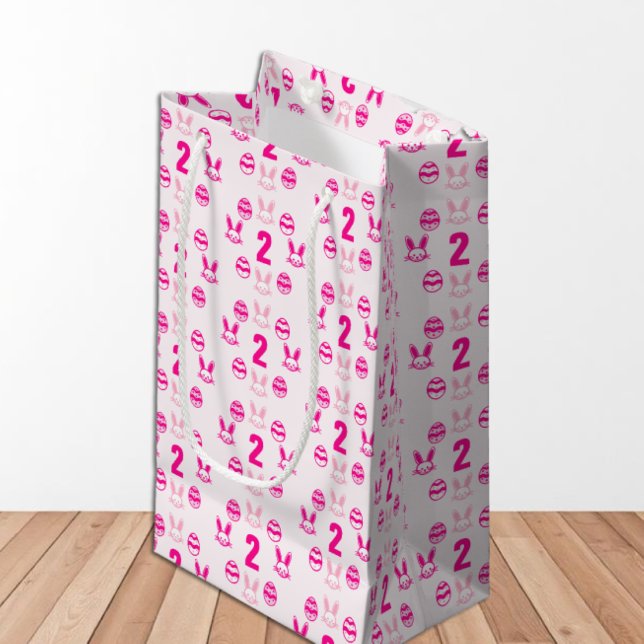 Pink Easter 2nd Birthday Small Gift Bag (Creator Uploaded)