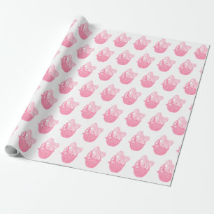 Pink Easter Basket Print Wrapping Paper