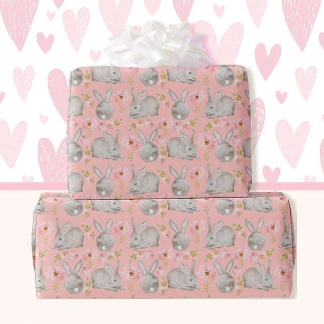 Pink Easter Bunnies for Spring Wrapping Paper (Creator Uploaded)