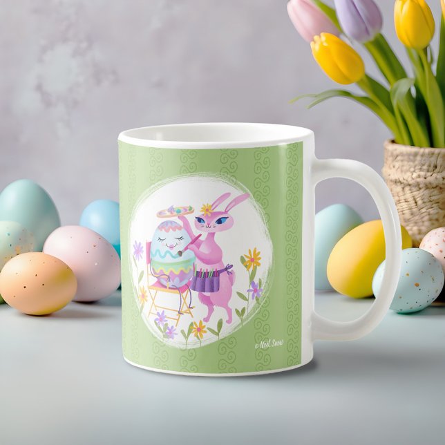 Pink Easter Bunny Rabbit and Egg | Coffee Mug (Creator Uploaded)