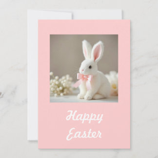 Pink Easter Card with Bunny