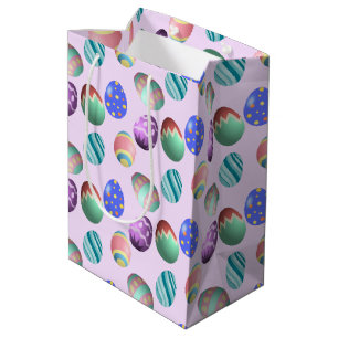 Pink Easter Egg Easter Party Egg Hunt Pastel Cute Medium Gift Bag