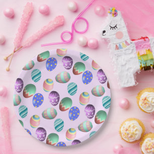 Pink Easter Egg Easter Party Egg Hunt Pastel Cute Paper Plate