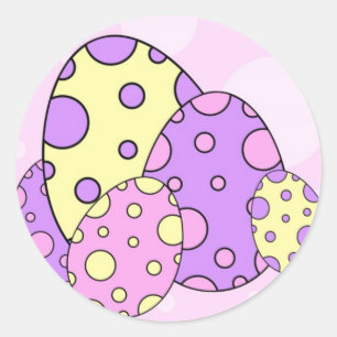 Pink Easter Eggs Stickers