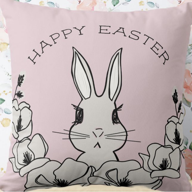 Pink Easter Magnolia Flower Custom   Throw Pillow (Creator Uploaded)