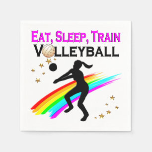 PINK EAT, SLEEP, TRAIN VOLLEYBALL NAPKIN