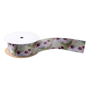 Pink Echinacea Daisies Satin Ribbon