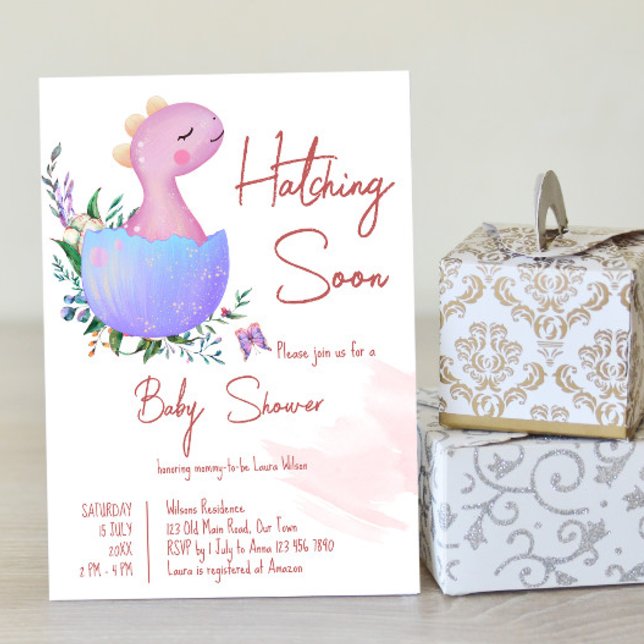 Pink éclosion bientôt baby shower invitation (Créateur téléchargé)