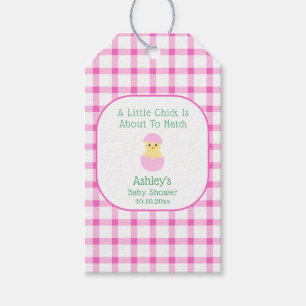 Pink Egg Little Chick To Hatch Girl Baby Shower Gift Tags