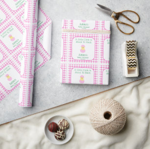 Pink Egg Little Chick To Hatch Girl Baby Shower  Wrapping Paper