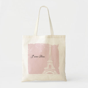 Pink Eiffel Tower Canvas Bag