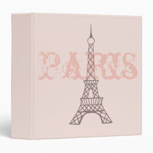 Pink Eiffel Tower Organizer Scrapbook Binder