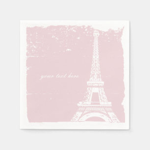 Pink Eiffel Tower Paper Napkin Set