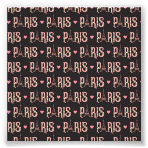 Pink Eiffel Tower Paris Flowers French Capital Photo Print