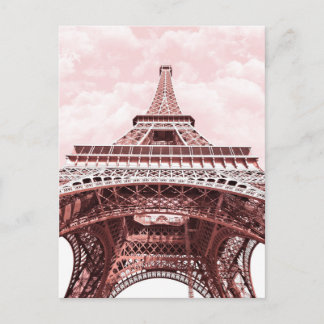 Pink Eiffel Tower Postcard