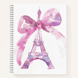Pink Eiffel Tower Spiral Notebook
