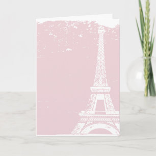 Pink Eiffel Tower Wedding Thank You Cards
