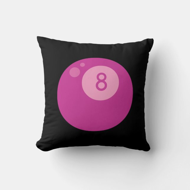 Pink Eightball Throw Pillow (Front)