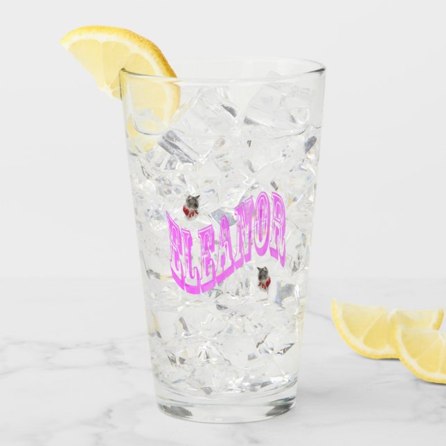 Pink Eleanor Name Logo, Glass (Front Ice)