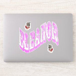Pink Eleanor Name Logo With Cats,