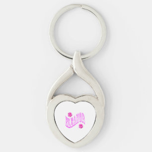 Pink Eleanor Name With Roses, Keychain