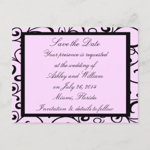 Pink Elegance Save The Date Cards