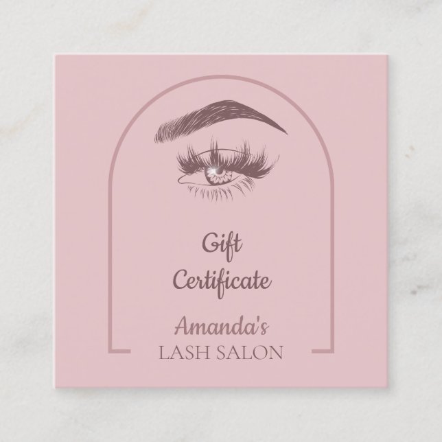 Pink Elegant Arc Beauty Salon Gift Certificate (Front)