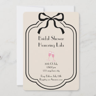 Pink elegant bridal shower invitation