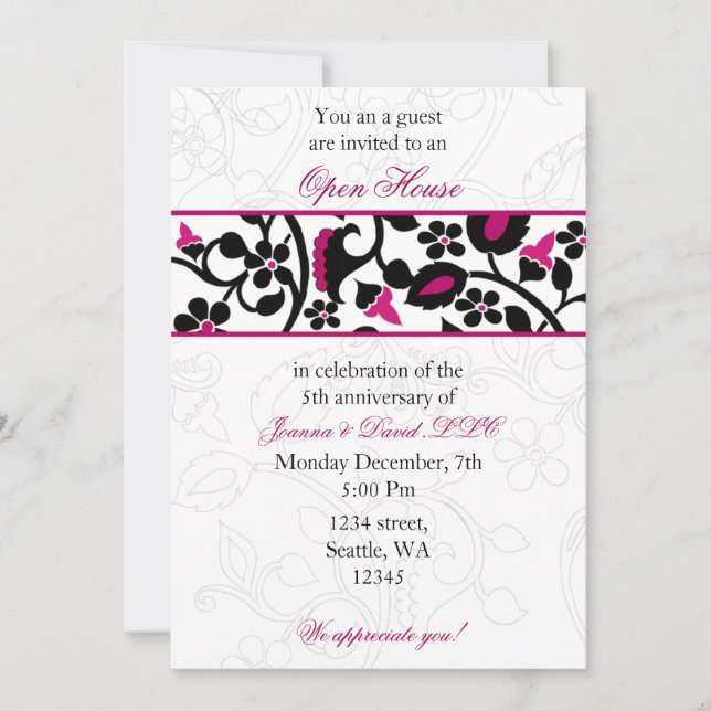 Pink Elegant Corporate party Invitation (Devant)