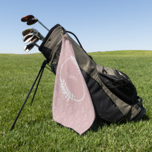 Pink Elegant Damask Golf Towel