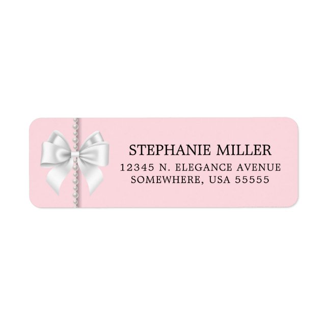 Pink Elegant Fancy Tiffany Adresse de retour (Devant)