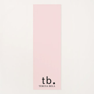 Pink Elegant Feminine Minimal Monogram Style Yoga Mat