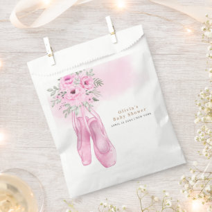 Pink Elegant Floral Ballerina Shoes Baby Shower  Favour Bag