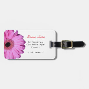Pink Elegant Gerbera Daisy Luggage Tag