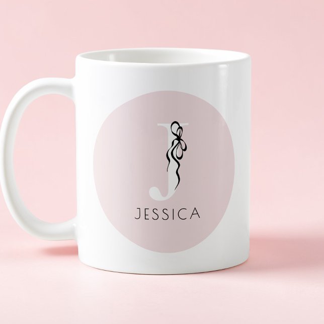 Pink Elegant Initial Girly Feminine Chic Monogram Coffee Mug (Pink Elegant Initial Girly Feminine Chic Monogram Coffee Mug)