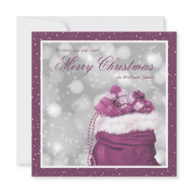Pink Elegant Merry Christmas Card