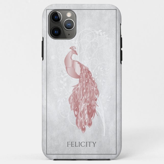 Pink Elegant Peacock Case-Mate iPhone Case (Back)