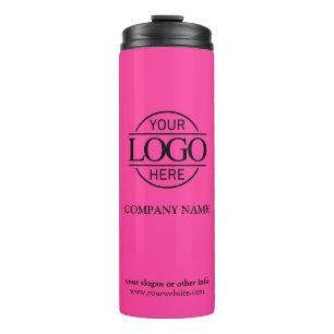 Pink Elegant Promotional Company Business Logo Thermal Tumbler