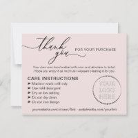 Pink Elegant Small Business Instructions Care