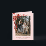 Pink Elegant Watercolor Red Bow Christmas 3 Photo Holiday Card<br><div class="desc">Pink Elegant Watercolor Red Bow Christmas 3 Photo Holiday Card features a beautiful watercolor red bows around your three photos.</div>