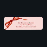 Pink Elegant Watercolor Red Bow Christmas Address<br><div class="desc">Pink Elegant Watercolor Red Bow Christmas Address label features a beautiful watercolor bow illustration.</div>
