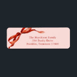 Pink Elegant Watercolor Red Bow Christmas Address<br><div class="desc">Pink Elegant Watercolor Red Bow Christmas Address label features a beautiful watercolor bow illustration.</div>