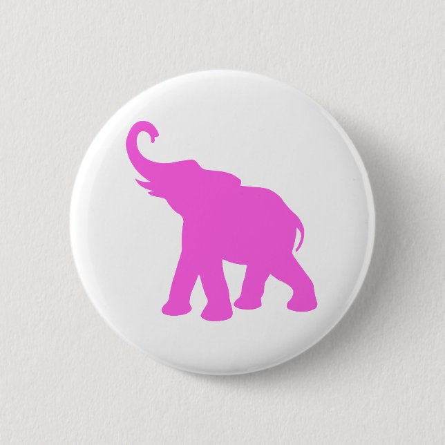 Pink Elephant 2 Inch Round Button (Front)