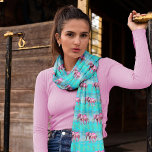 Pink Elephant Blue Watercolor Chiffon Scarf<br><div class="desc">This wildly fun,  abstract,  and modern design featuring a pink elephant with a blue watercolor effect is sure to make her smile.  Great gift for the teenage girl and for the elephant and Africa lover.  Design © by TK Goforth. All rights reserved</div>