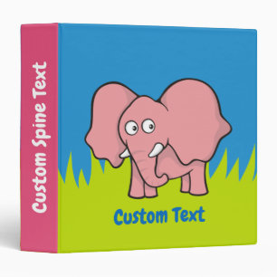 Pink elephant cartoon binder