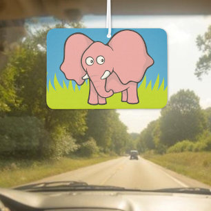 Pink elephant cartoon car air freshener