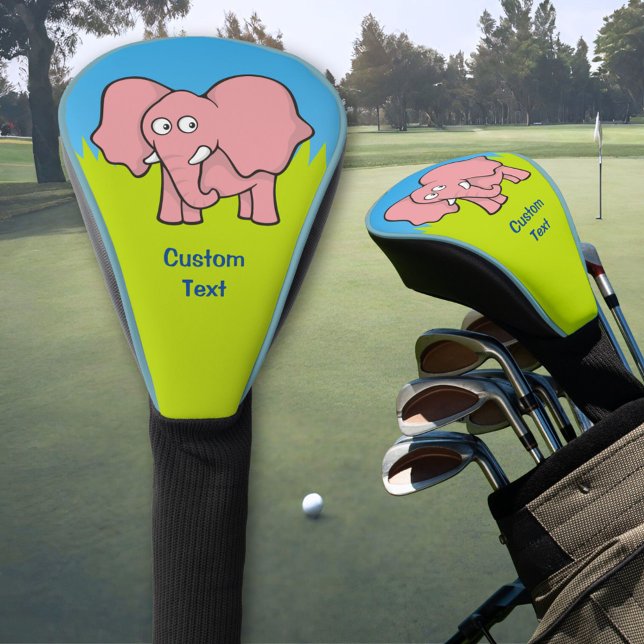 Pink Elephant Cartoon Golf Head Cover (Creator Uploaded)