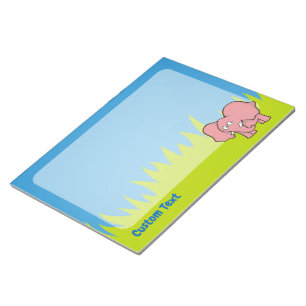 Pink elephant cartoon notepad